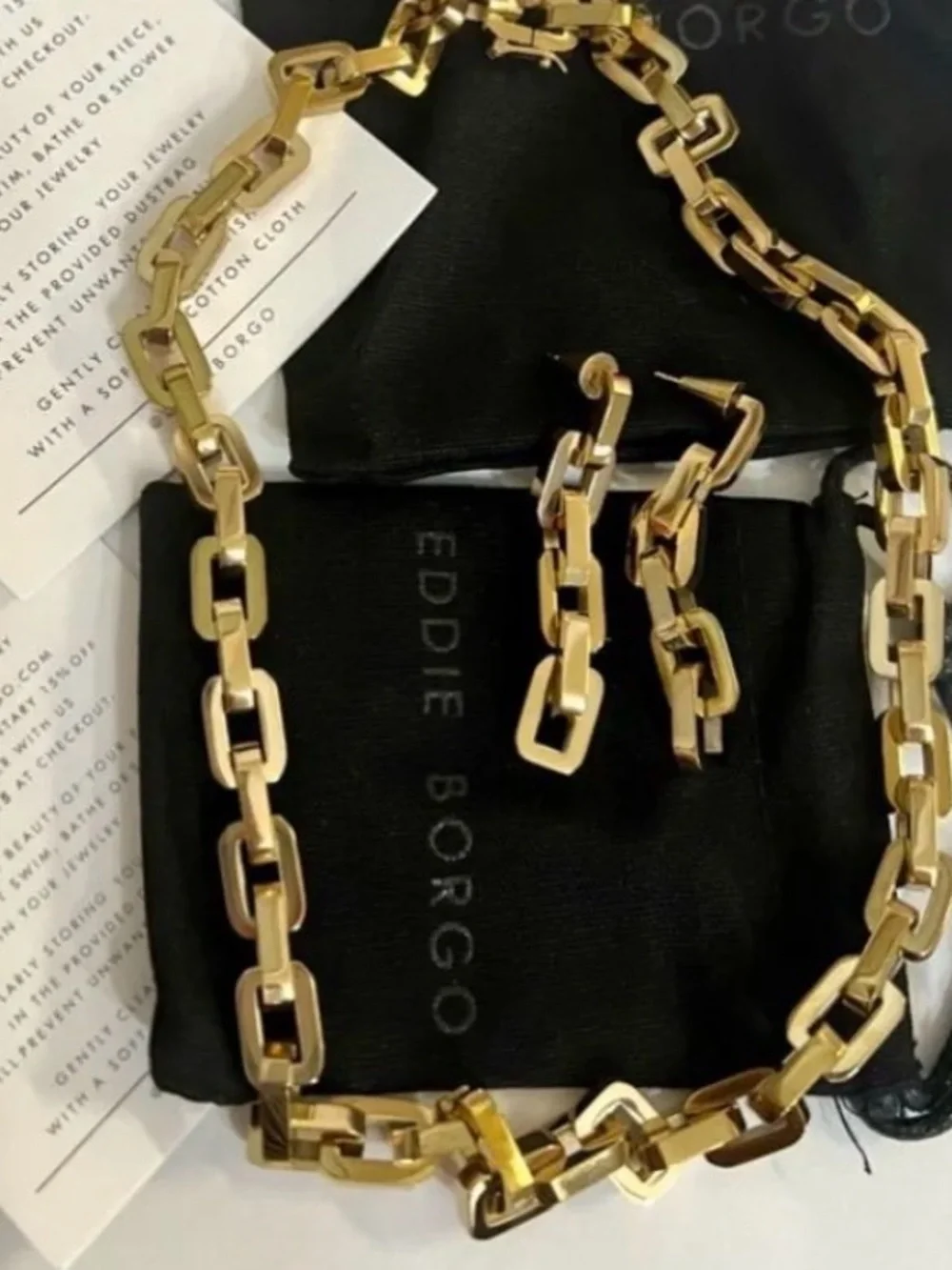 Eddie Borgo Gold Chain Necklace and Earring Set - STILL ON THE WEBSITE